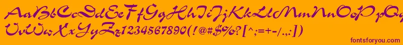 ChanceCyrillic-Schriftart – Violette Schriften auf orangefarbenem Hintergrund