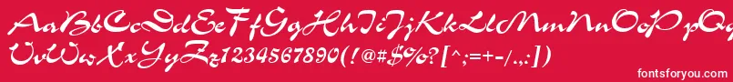 フォントChanceCyrillic – 赤い背景に白い文字