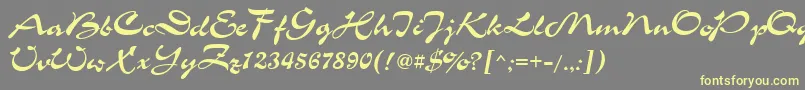 ChanceCyrillic Font – Yellow Fonts on Gray Background