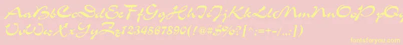 ChanceCyrillic-Schriftart – Gelbe Schriften auf rosa Hintergrund