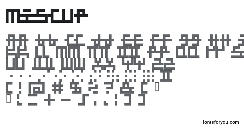 Czcionka Miscup   (134450) – alfabet, cyfry, specjalne znaki