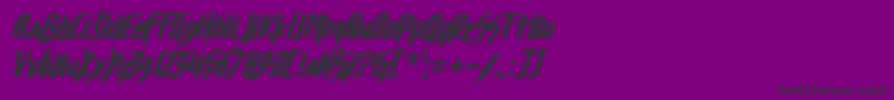 Misery Gymnast-Schriftart – Schwarze Schriften auf violettem Hintergrund