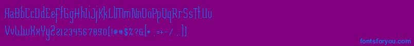 フォントMisfortune – 紫色の背景に青い文字