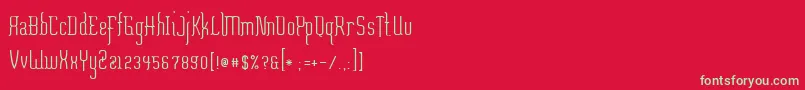 フォントMisfortune – 赤い背景に緑の文字