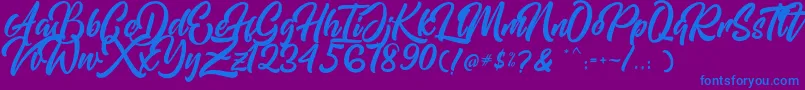 Mishaland Font – Blue Fonts on Purple Background