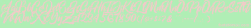 Mishaland Font – Pink Fonts on Green Background