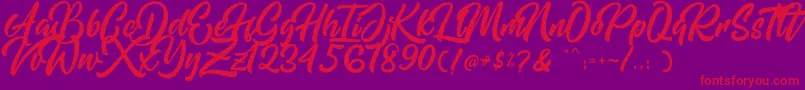 Mishaland Font – Red Fonts on Purple Background