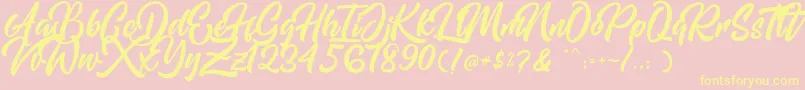 Mishaland Font – Yellow Fonts on Pink Background