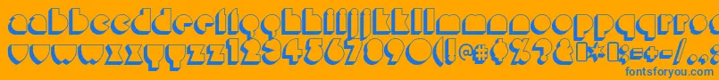 misirlou day Font – Blue Fonts on Orange Background