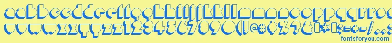 misirlou day Font – Blue Fonts on Yellow Background