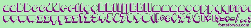 misirlou day Font – Purple Fonts on Green Background