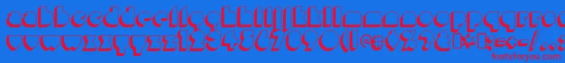 misirlou day Font – Red Fonts on Blue Background