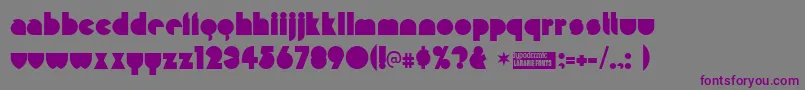 misirlou-fontti – violetit fontit harmaalla taustalla