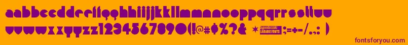 misirlou Font – Purple Fonts on Orange Background