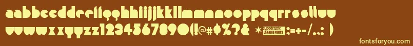 misirlou-fontti – keltaiset fontit ruskealla taustalla