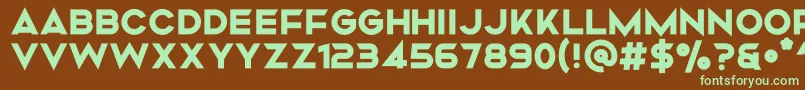 Mismo Bold-fontti – vihreät fontit ruskealla taustalla