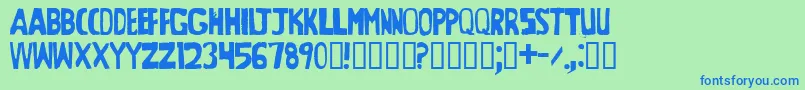 BeltwayProphecyIrregular Font – Blue Fonts on Green Background