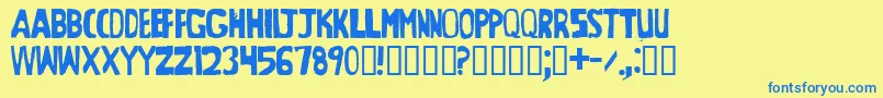 BeltwayProphecyIrregular Font – Blue Fonts on Yellow Background