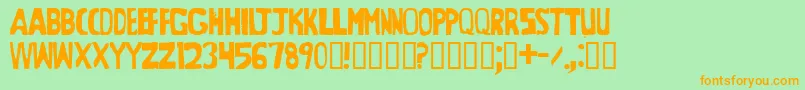 BeltwayProphecyIrregular Font – Orange Fonts on Green Background