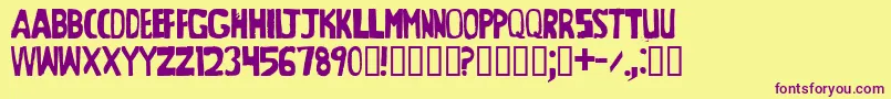 BeltwayProphecyIrregular Font – Purple Fonts on Yellow Background