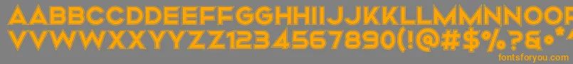 フォントMismo Campus – オレンジの文字は灰色の背景にあります。