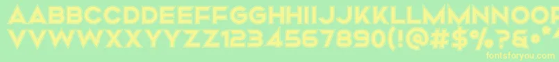 Mismo Campus Font – Yellow Fonts on Green Background