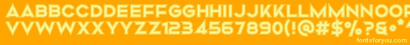 Mismo Campus Font – Yellow Fonts on Orange Background