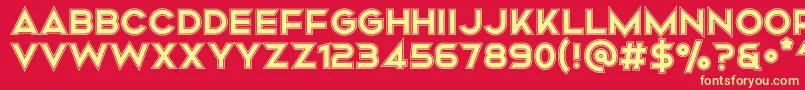Mismo Campus Font – Yellow Fonts on Red Background