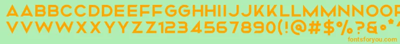 Mismo Regular Font – Orange Fonts on Green Background