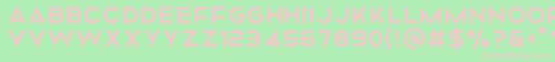 Mismo Regular-fontti – vaaleanpunaiset fontit vihreällä taustalla