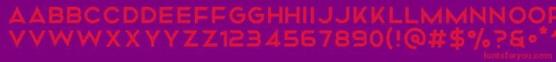 フォントMismo Regular – 紫の背景に赤い文字