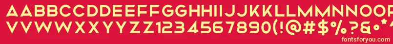 Mismo Regular Font – Yellow Fonts on Red Background