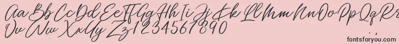 Miss Catlyne Font – Black Fonts on Pink Background