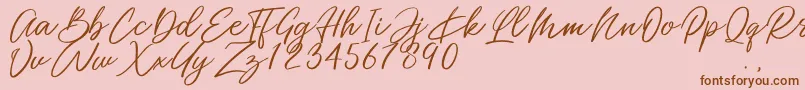 Miss Catlyne Font – Brown Fonts on Pink Background