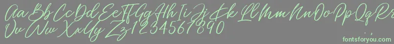Miss Catlyne Font – Green Fonts on Gray Background