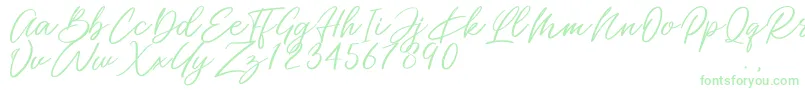 Miss Catlyne Font – Green Fonts on White Background