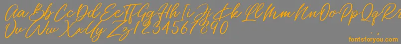 Miss Catlyne Font – Orange Fonts on Gray Background