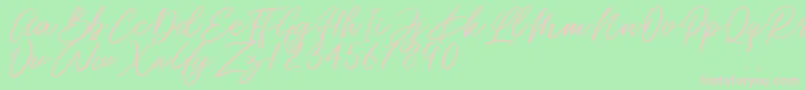 Miss Catlyne-Schriftart – Rosa Schriften auf grünem Hintergrund