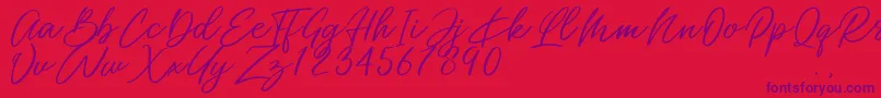 Miss Catlyne Font – Purple Fonts on Red Background