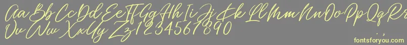 Miss Catlyne Font – Yellow Fonts on Gray Background
