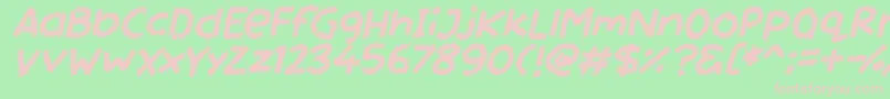 Miss Chalkboard Italic Font – Pink Fonts on Green Background