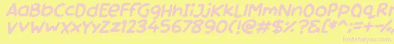 Miss Chalkboard Italic Font – Pink Fonts on Yellow Background