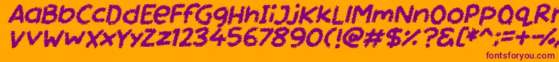 Miss Chalkboard Italic Font – Purple Fonts on Orange Background