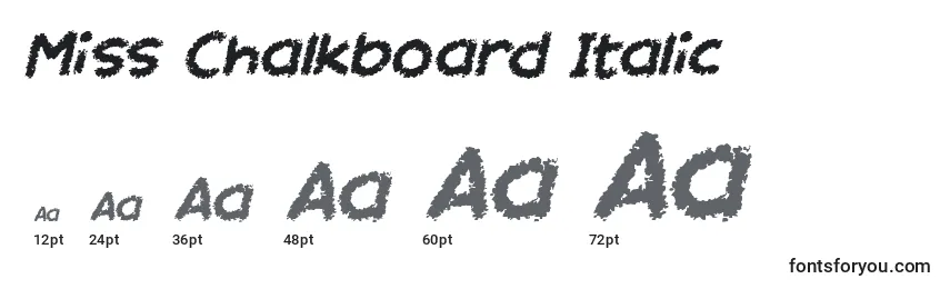 Tamanhos de fonte Miss Chalkboard Italic
