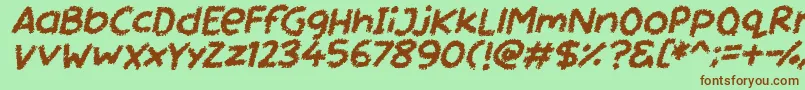 Fonte Miss Chalkboard Italic – fontes marrons em um fundo verde