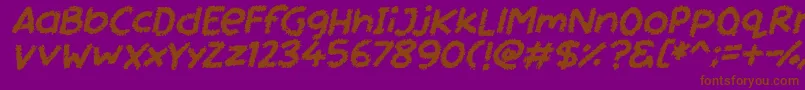 フォントMiss Chalkboard Italic – 紫色の背景に茶色のフォント