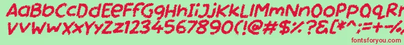 フォントMiss Chalkboard Italic – 赤い文字の緑の背景