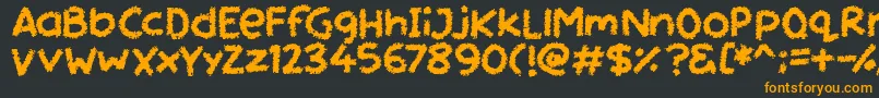 Miss Chalkboard Font – Orange Fonts on Black Background