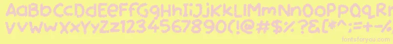 Miss Chalkboard Font – Pink Fonts on Yellow Background