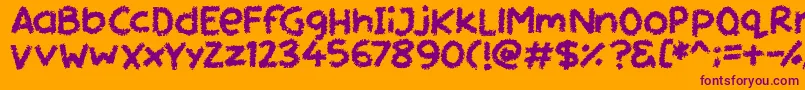 Miss Chalkboard Font – Purple Fonts on Orange Background